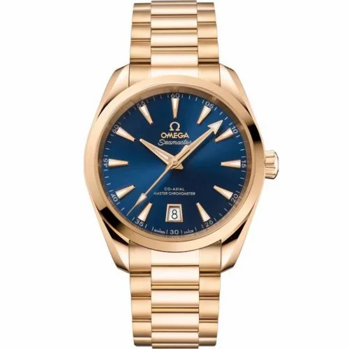 Omega Seamaster Aqua Terra 150M Shades Master Chronometer 38 Moonshine Gold / Blue / Bracelet 220.50.38.20.03.001 (22050382003001)